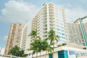 A photo of Hilton Vacation Club The Modern Honolulu showing the property and rooms.