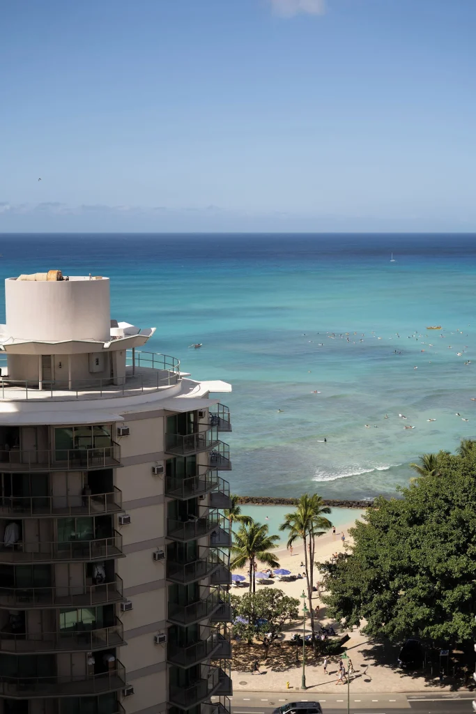 A photo of Waikiki Resort Hotel showing the property and rooms.