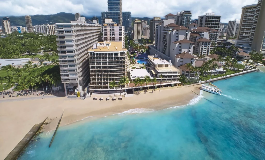 A photo of OUTRIGGER Reef Waikiki Beach Resort showing the property and rooms.